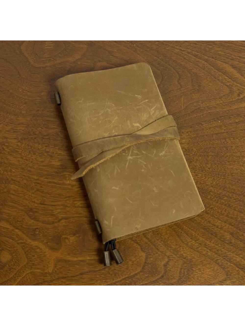 Robrasim Handmade Leather Traveler's Notebook Passport Size Tan w/ Inserts